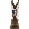 Durango Rebel by Distressed Flag Embroidery Western Boot, BAY BROWN/WHITE, W, Size 10.5 DDB0312